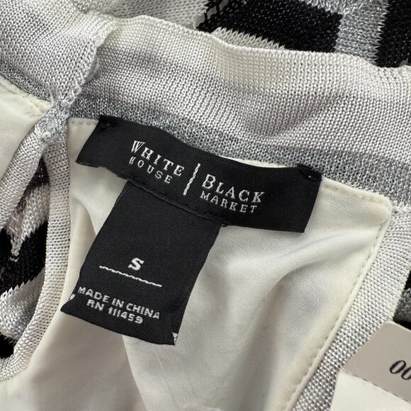 NEW! White House Black market Cheveron Stripe Dress Sleeveless Scoop Neck Small - Picture 3 of 16